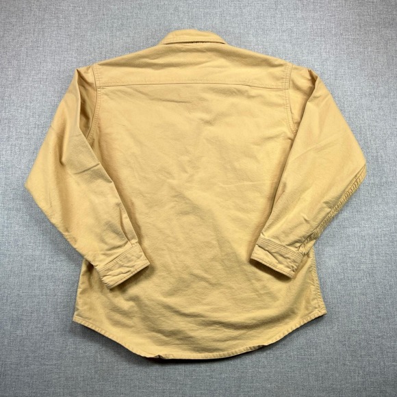 VTG 90s St Johns Bay Chamois Cloth Long Sleeve Button Up Shirt Men L Yellow USA - Picture 4 of 7